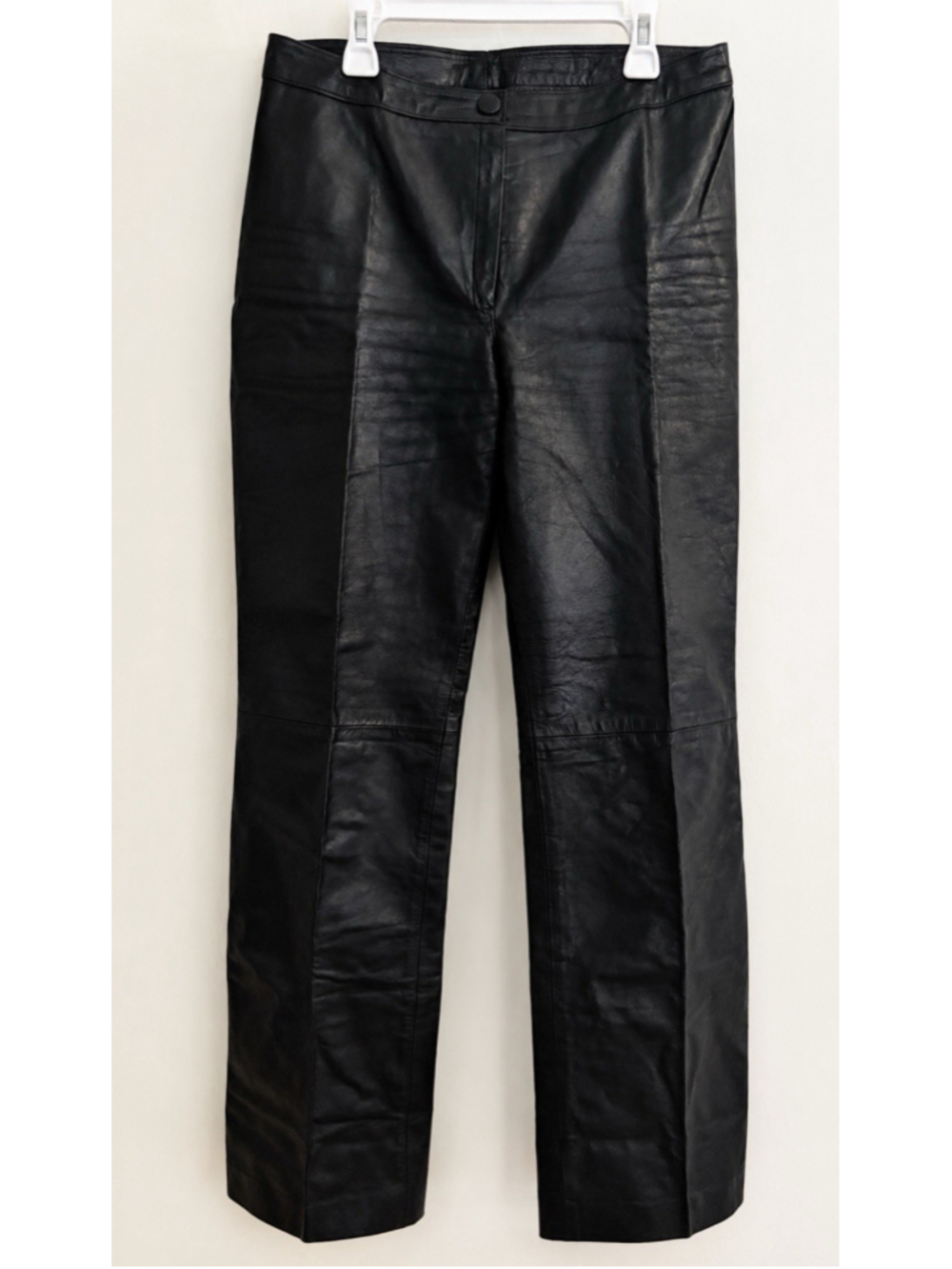 Vtg 90s Black Genuine Cow Leather Pants Antpiel Argentina Women Sz 8 M Straight